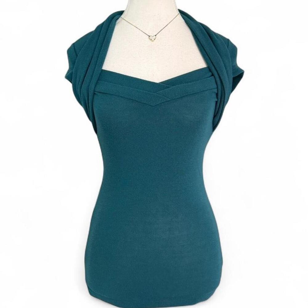 Papaya Y2K Fitted Blue 2000s Paper Tag full length top women’s size small